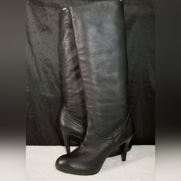 Enzo Angiolini Gibbons Womens Boots Size 6.5 Blk Solid Knee High Chlsea Leather - Picture 3 of 9